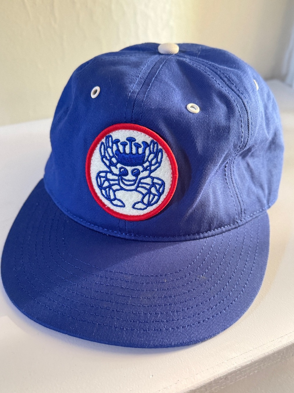 Ebbets Field Flannel Hat. Puerto Rico. Blue Baseball Cap with Crab Patch.